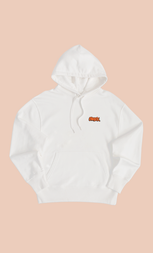 BUREK PREMIUM OVERSIZED HOODIE - OFF WHITE/ORANGE