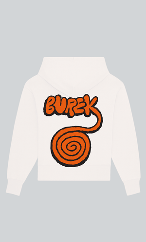 BUREK PREMIUM OVERSIZED HOODIE - OFF WHITE/ORANGE