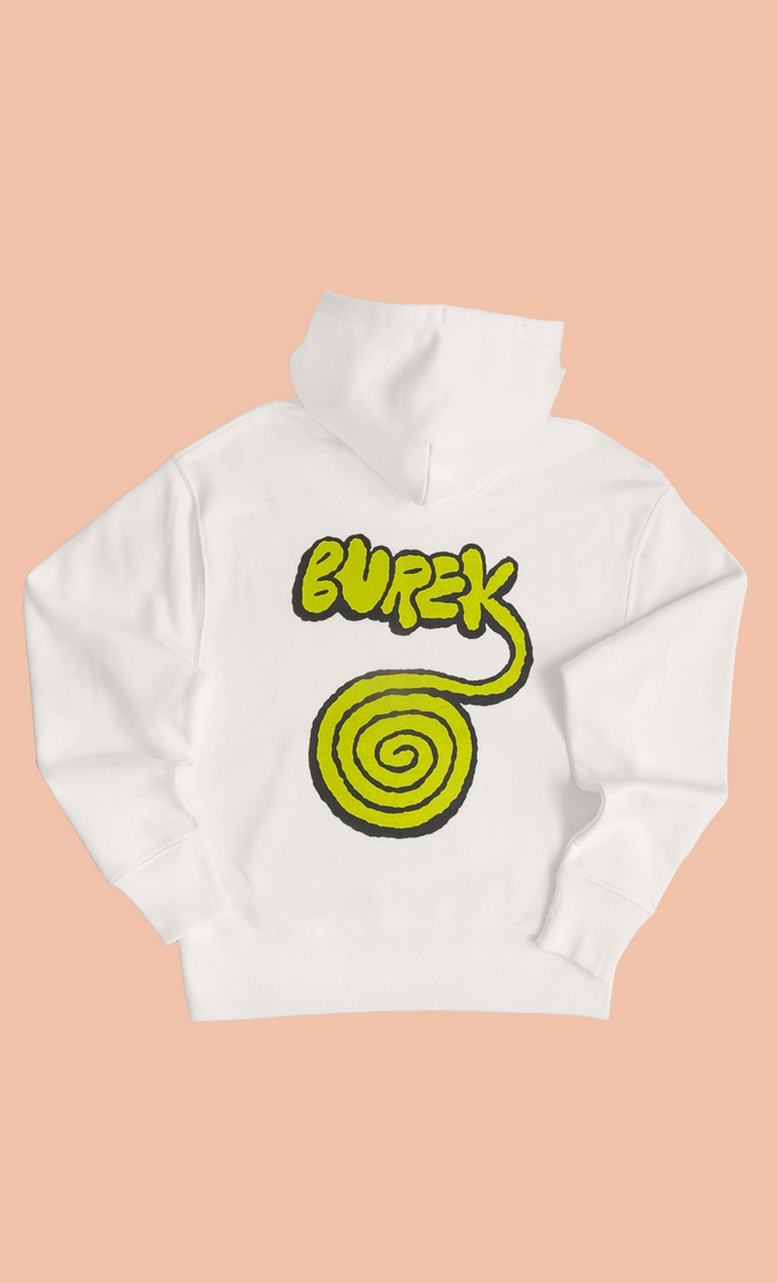 BUREK PREMIUM OVERSIZED HOODIE - OFF WHITE/LIME